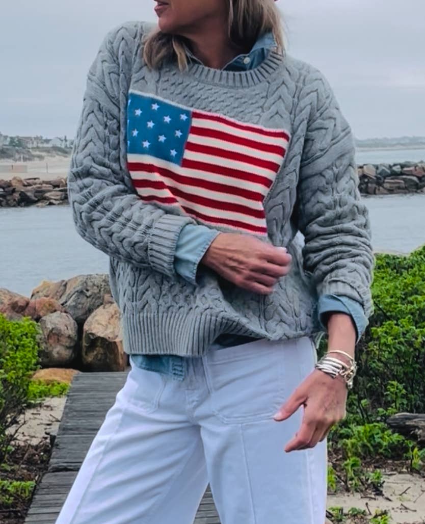 Pink Pineapple - Cable Flag Sweater in 5 colors