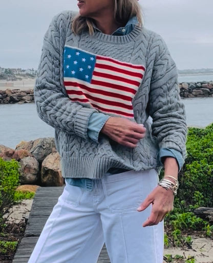 Pink Pineapple - Cable Flag Sweater in 5 colors