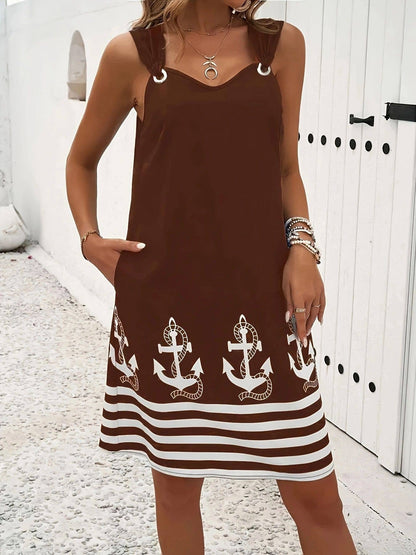 Rosa Clothing - Casual Ethnic Style V-neck Camisole Dress