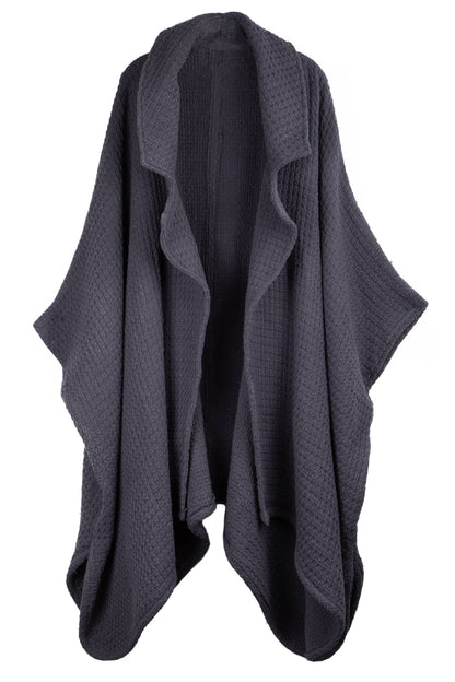 SAACHI - Comfy Oversized Waffle Knit Collared Jacket