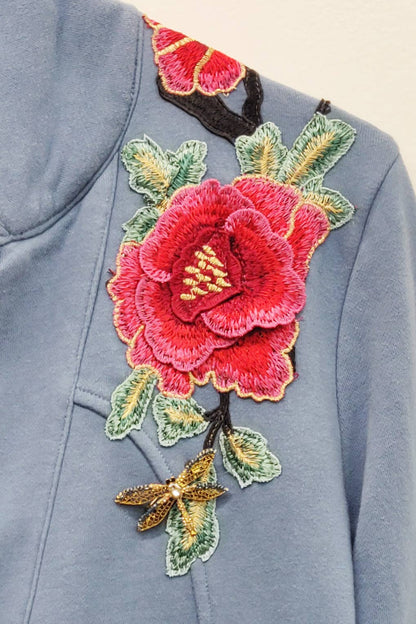 Aratta - Elise Embellished Blazer: Vintage Blue / L