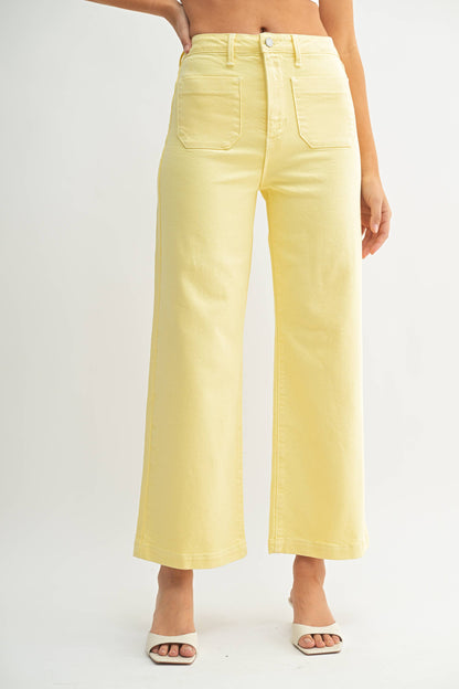 SUNSHINE - Patch Pocket Wide Leg - JUST BLACK DENIM - BP433J