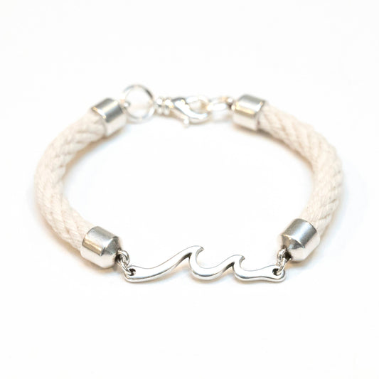 Allison Cole Jewelry - Madaket - Ivory/Silver - Nautical Rope Bracelet: S