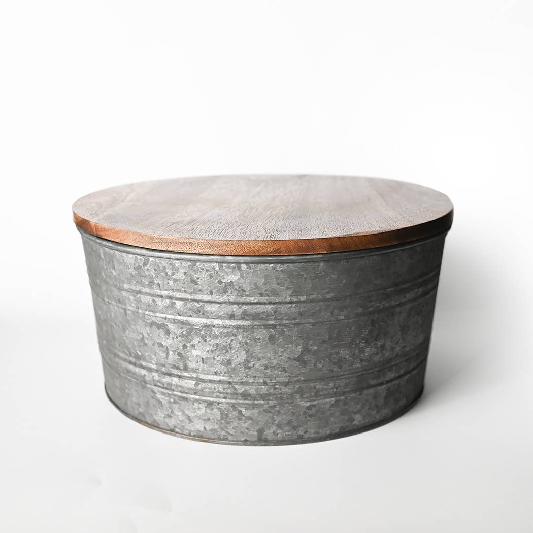 Milkhouse Candle Company - Metal Bucket & Wooden Lid- Candle Bar Wax Bead Container