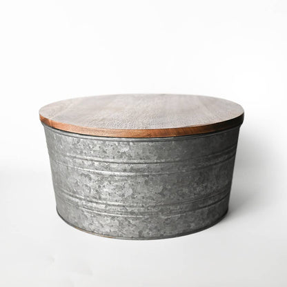 Milkhouse Candle Company - Metal Bucket & Wooden Lid- Candle Bar Wax Bead Container