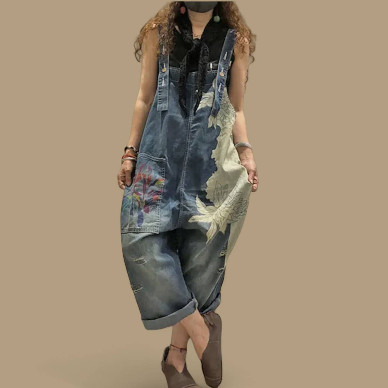 Serenity Collective - Denim Luxury Bleached Overall Jumpsuit