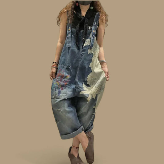 Serenity Collective - Denim Luxury Bleached Overall Jumpsuit