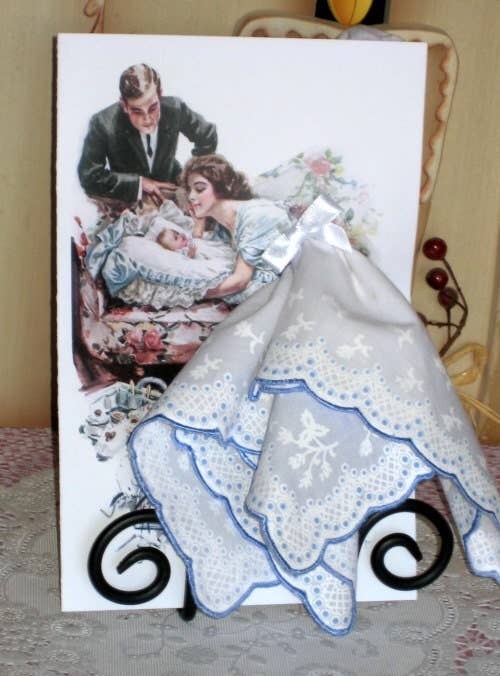 MOMENTS IN THYME - A Mother's Love Keepsake Hankie Card