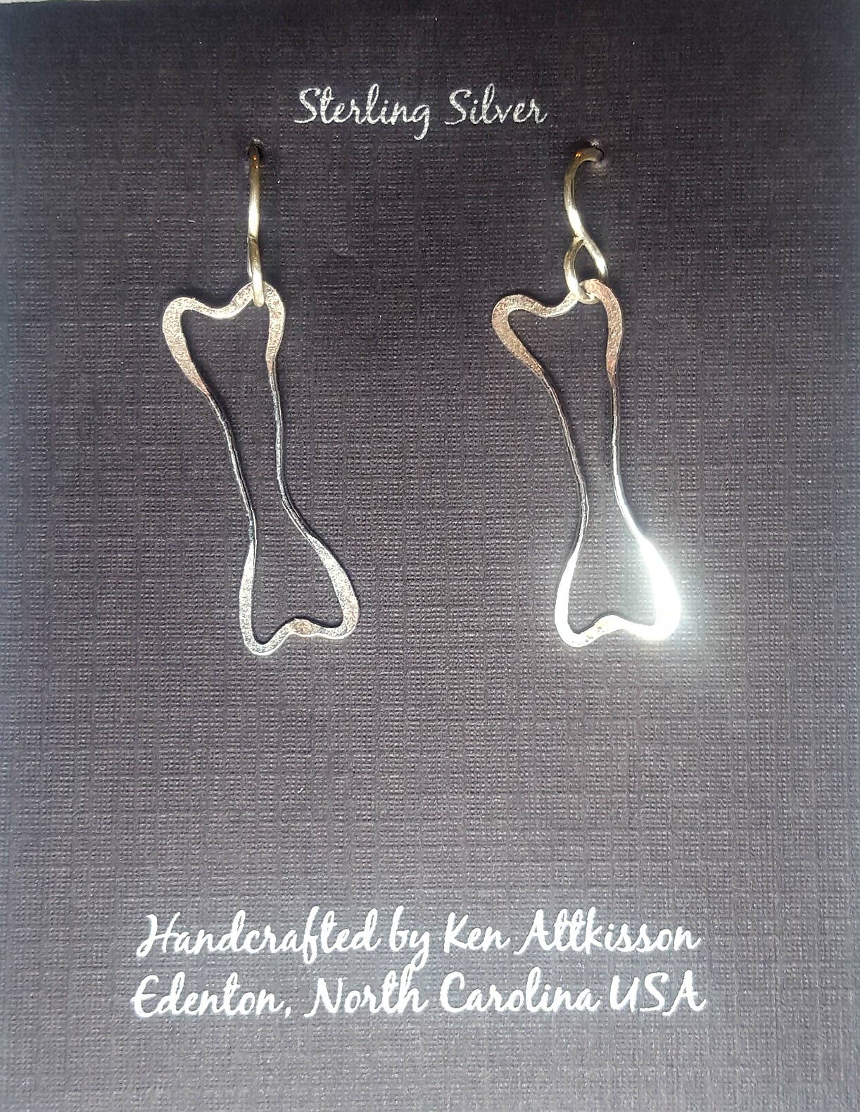 Ken’s handcrafted jewelry - Sterling Silver Earrings With Dog Bones