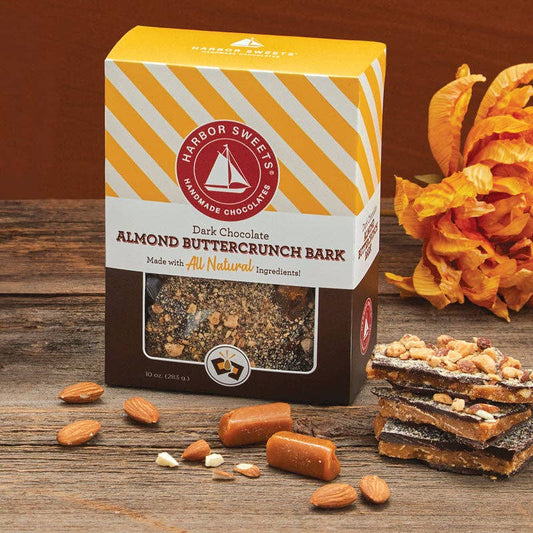 Harbor Sweets Chocolates - Dark Chocolate Almond Buttercrunch Bark - 10 oz