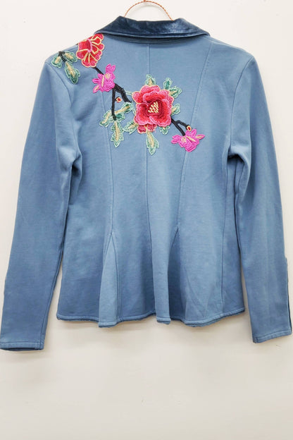 Aratta - Elise Embellished Blazer: Vintage Blue / M