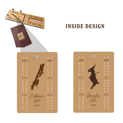 Cast & Carve - Travel Cribbage Board - Custom Design with Unique Pegs: Check Customize Box Below to Share Details for your board / No Extra Engrave Inside Board