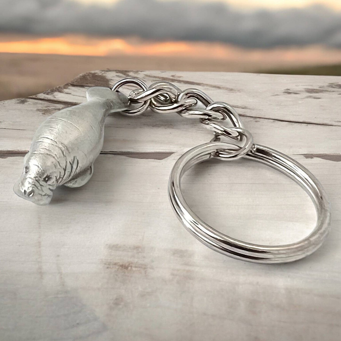 Big Blue by Roland St John - Manatee Keychain,-Manatee Key Ring, Mantatee Gifts