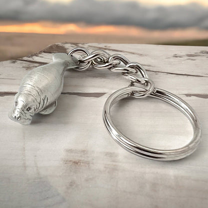 Big Blue by Roland St John - Manatee Keychain,-Manatee Key Ring, Mantatee Gifts