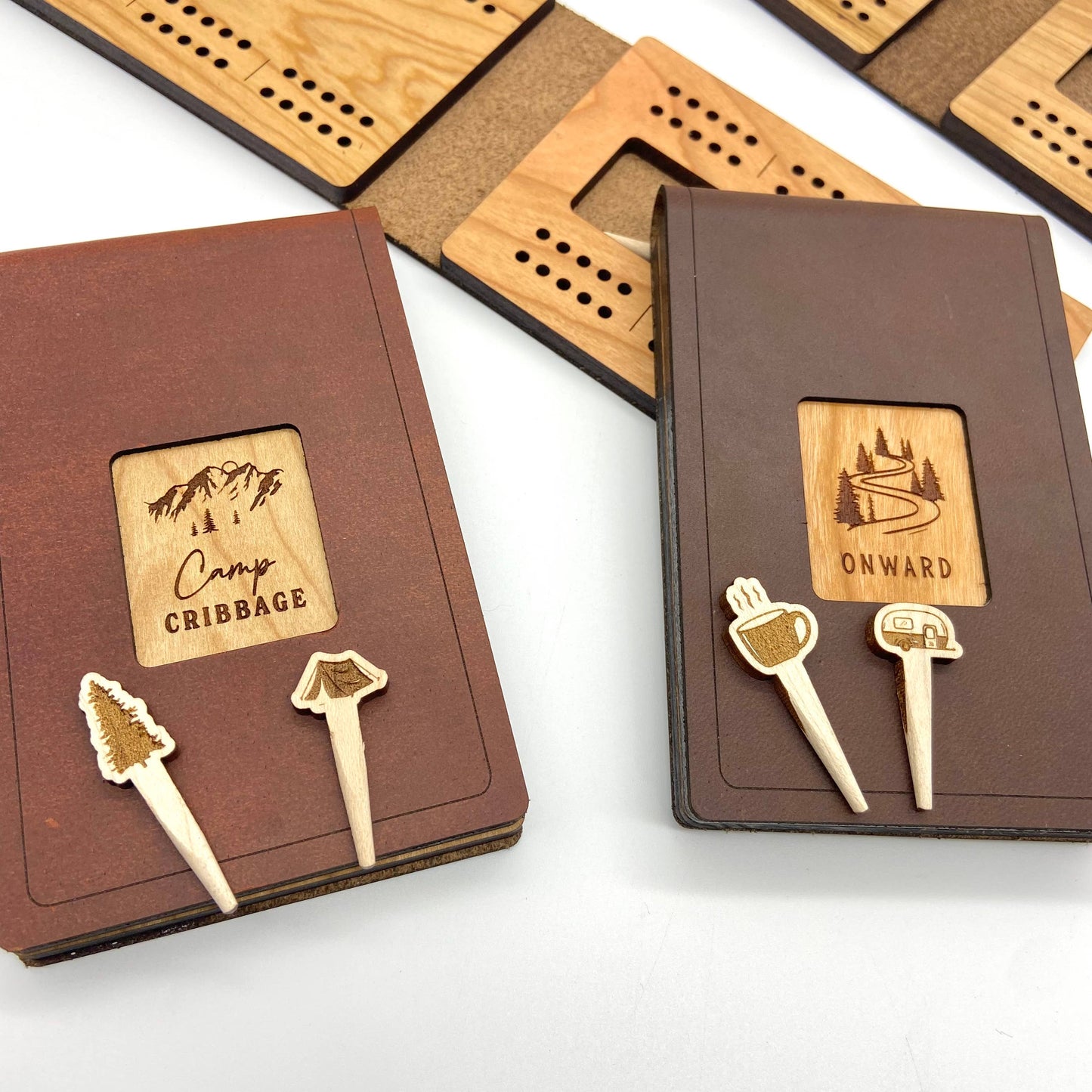 Cast & Carve - Travel Cribbage Board - Custom Design with Unique Pegs: Check Customize Box Below to Share Details for your board / No Extra Engrave Inside Board