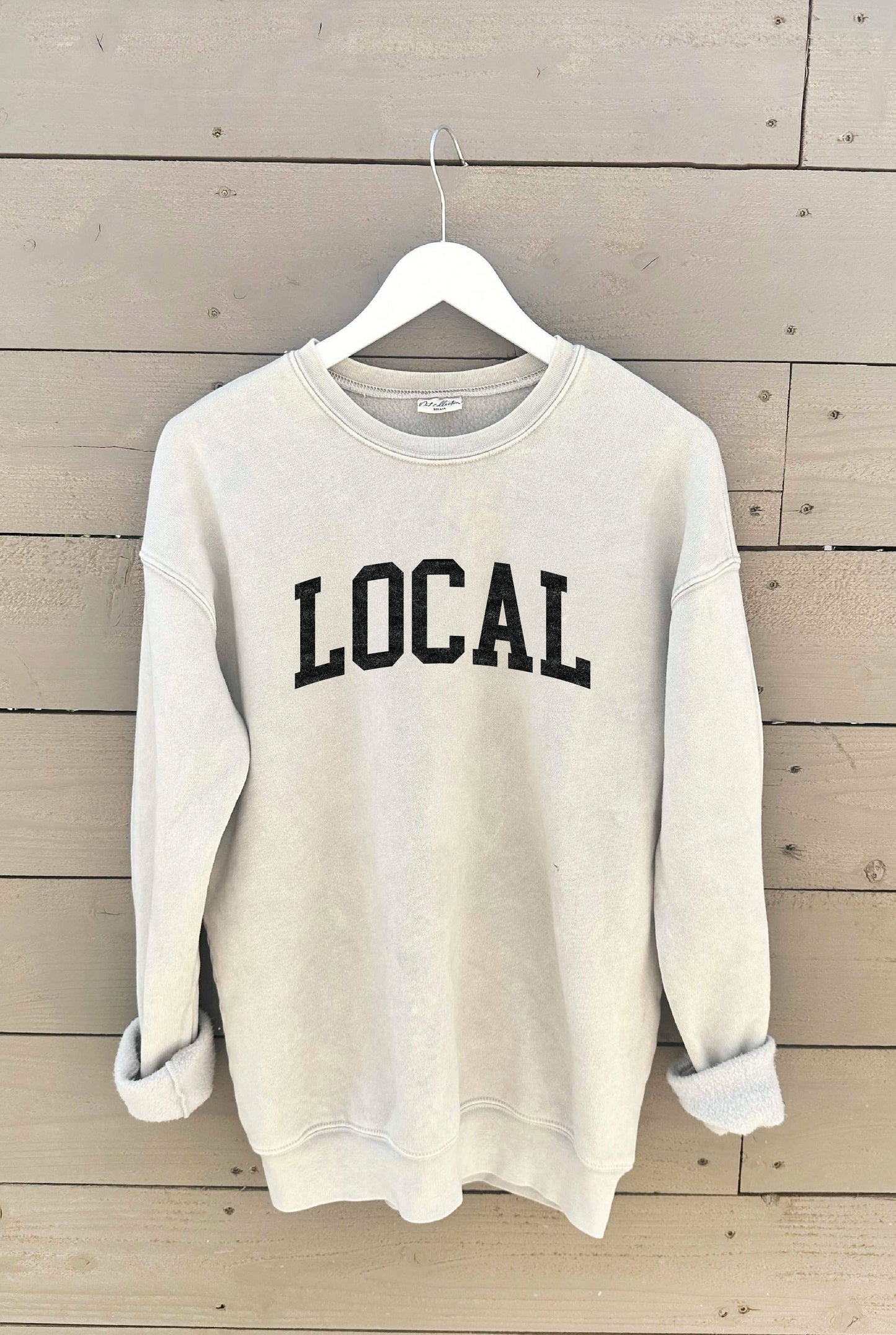 OAT COLLECTIVE - LOCAL  Mineral Washed Graphic Sweatshirt: VINTAGE DENIM / S