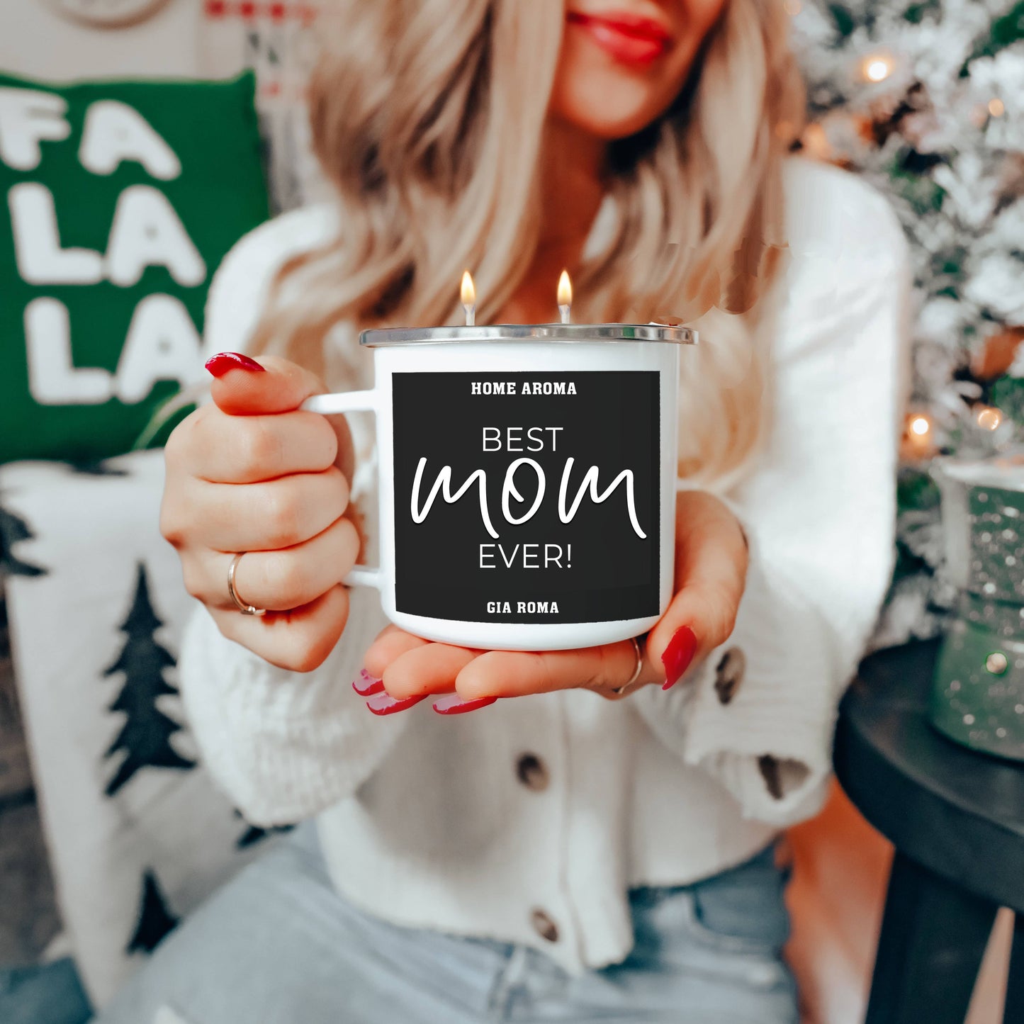 Gia Roma - Best Mom Ever Gifts, Mothers Day Candle Gift Sets, Funny Mom: Best Mom-White / Black Pepper +