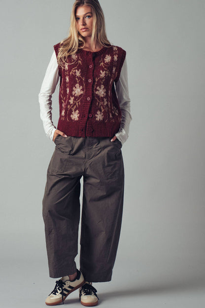 Urban Daizy - Boho Relaxed Wide-Leg Cargo Pants