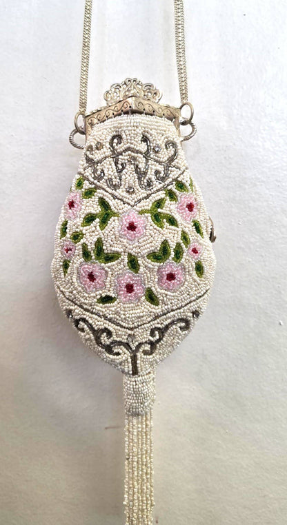Ricki designs - VINTAGE FRAME BRIDALBEADED BAG SQUARE FRAME TASSEL