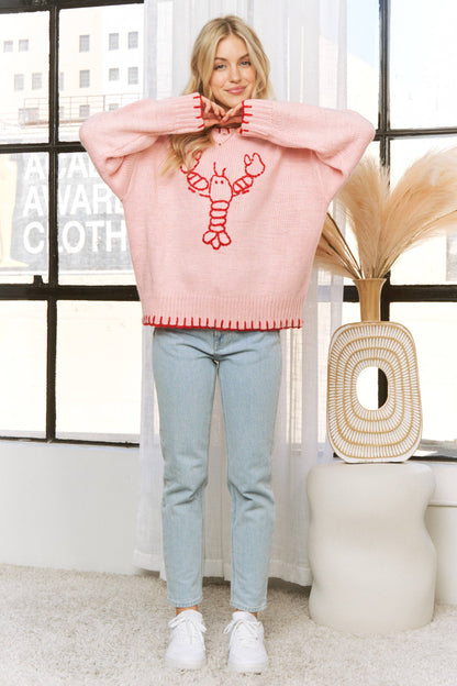 Sweet Generis - MY LOVELY LOBSTER CASUAL PULLOVER SWEATER