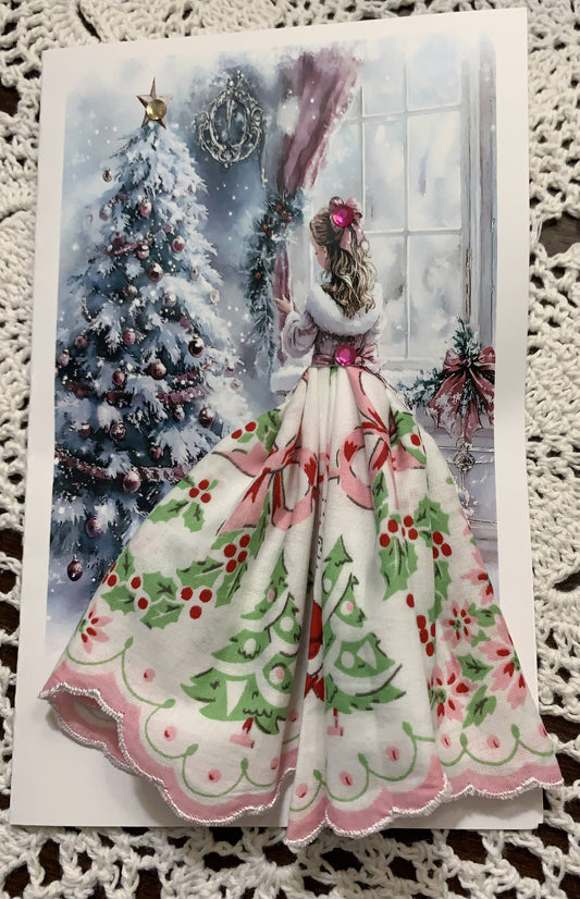 MOMENTS IN THYME - Oh Christmas Tree Handkerchief Card