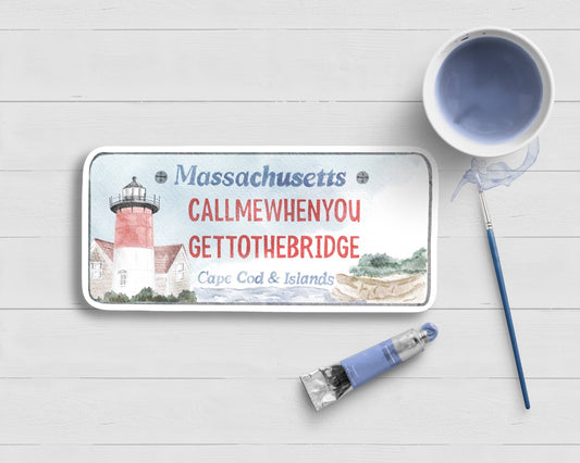WonderfullyWrittenCo - Cape Cod License Plate Call Me When You Get To BridgeSticker