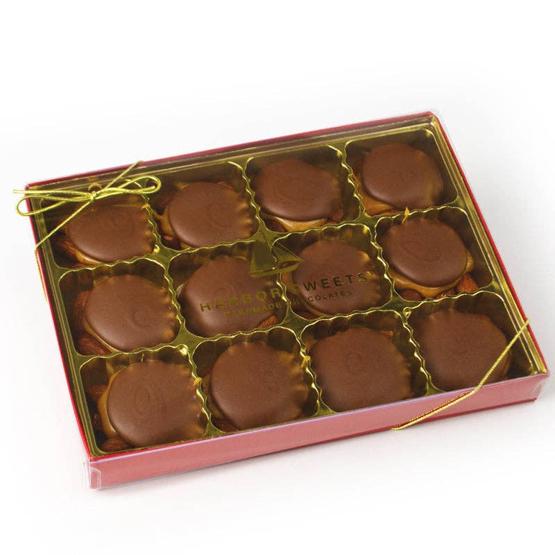 Harbor Sweets Chocolates - Chocolate Caramel Almond Clusters - 12 pc