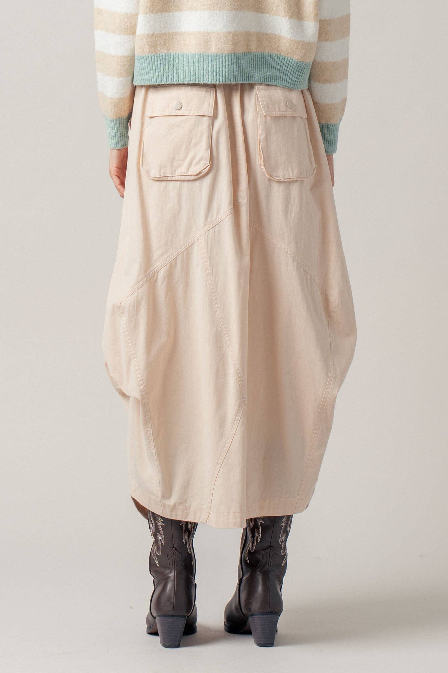 Urban Daizy - Balloon Hem Drawstring Maxi Skirt