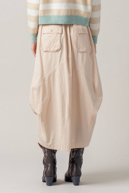Urban Daizy - Balloon Hem Drawstring Maxi Skirt