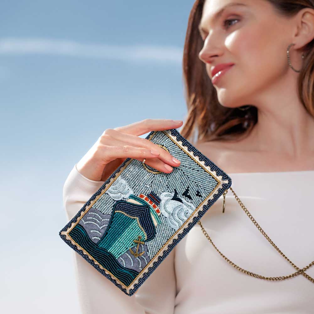 Mary Frances Accessories - On Board Beaded Cruise Ship Crossbody Phone Bag