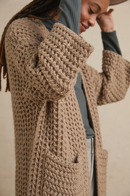 SAACHI - Long Sleeve Kimono Cable Knit Cardigan