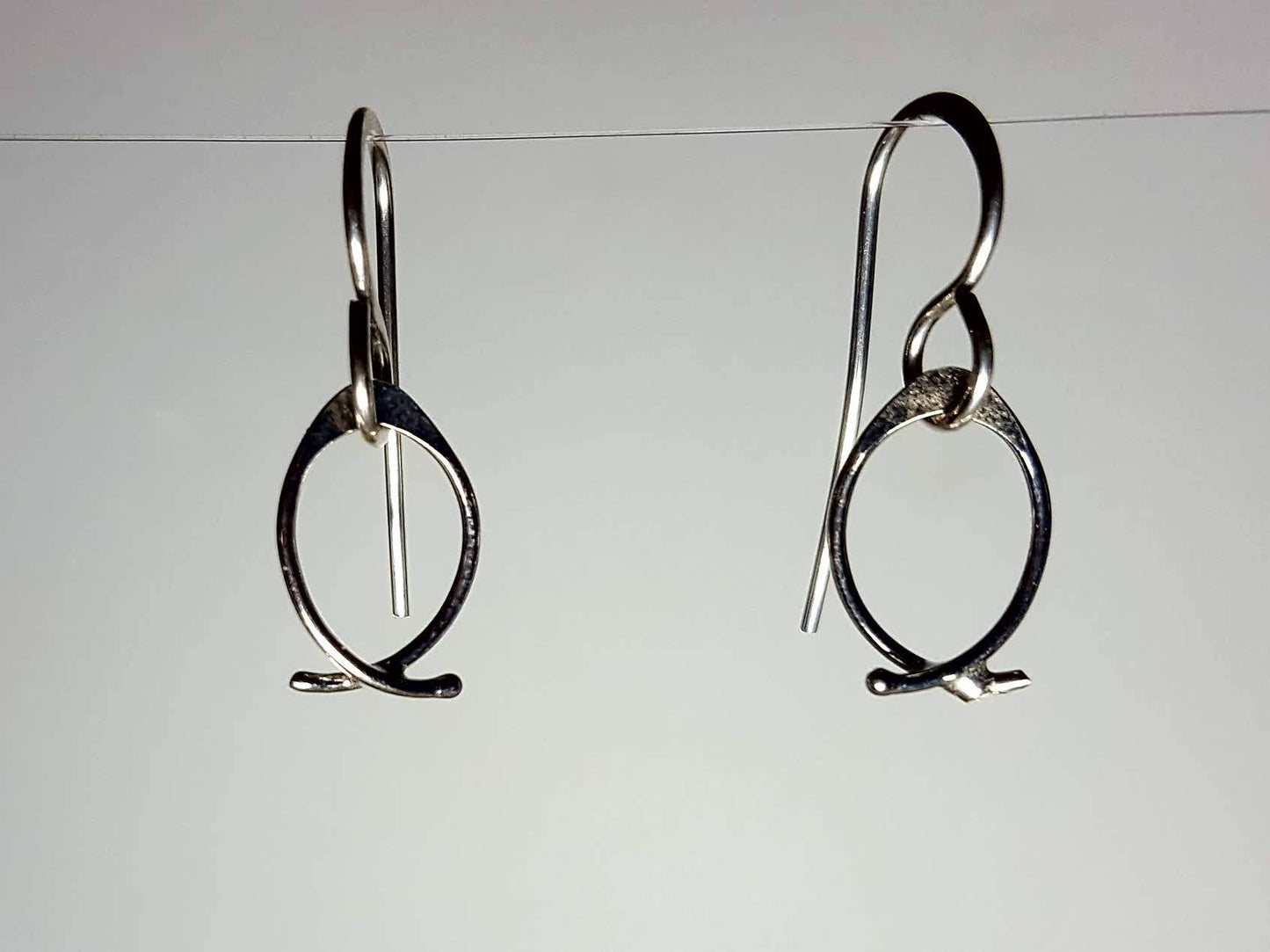 Ken’s handcrafted jewelry - Sterling Silver Earrings Small Fish