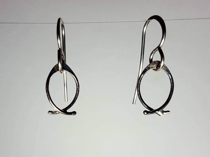 Ken’s handcrafted jewelry - Sterling Silver Earrings Small Fish