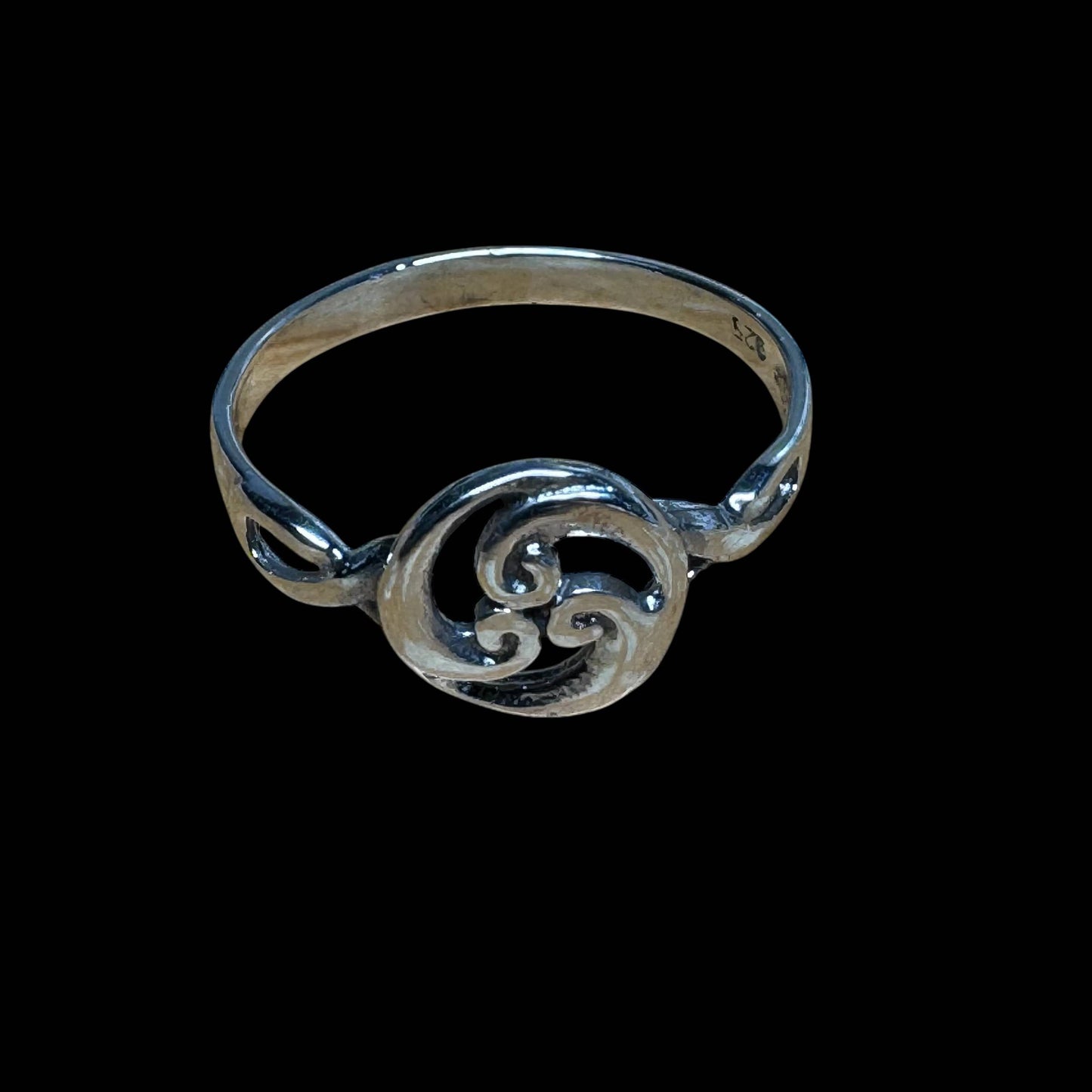 Handmade Coastal Jewelry - Sterling silver scroll wave ring
