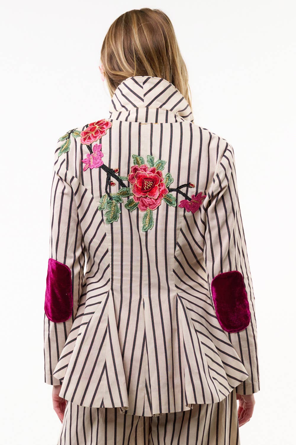 Aratta - Derby Princess Stripe Blazer: Cream Stripes / M
