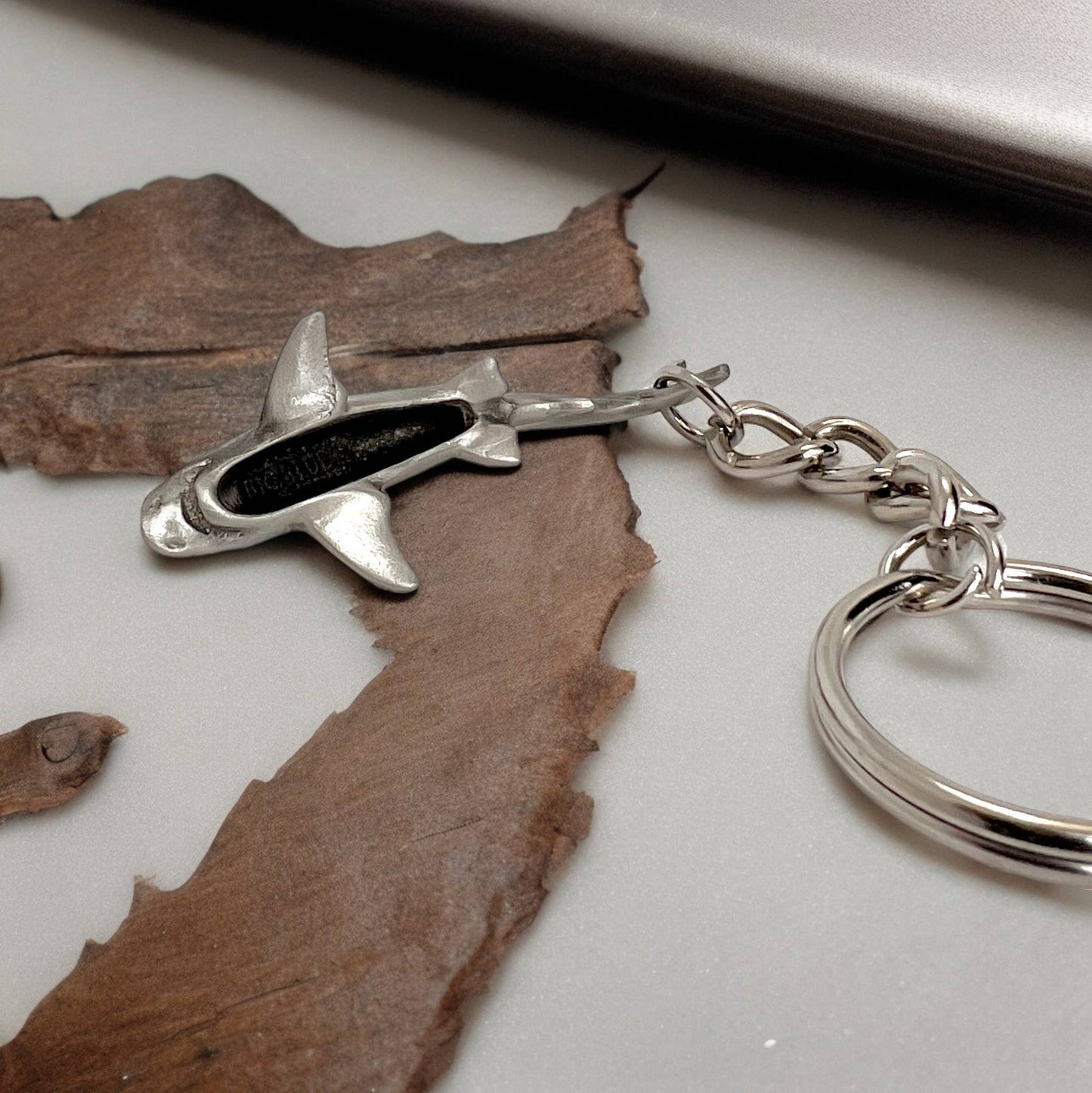 Big Blue by Roland St John - Reef Shark Keychain,  Shark Key Ring, Gifts for Scuba Divers