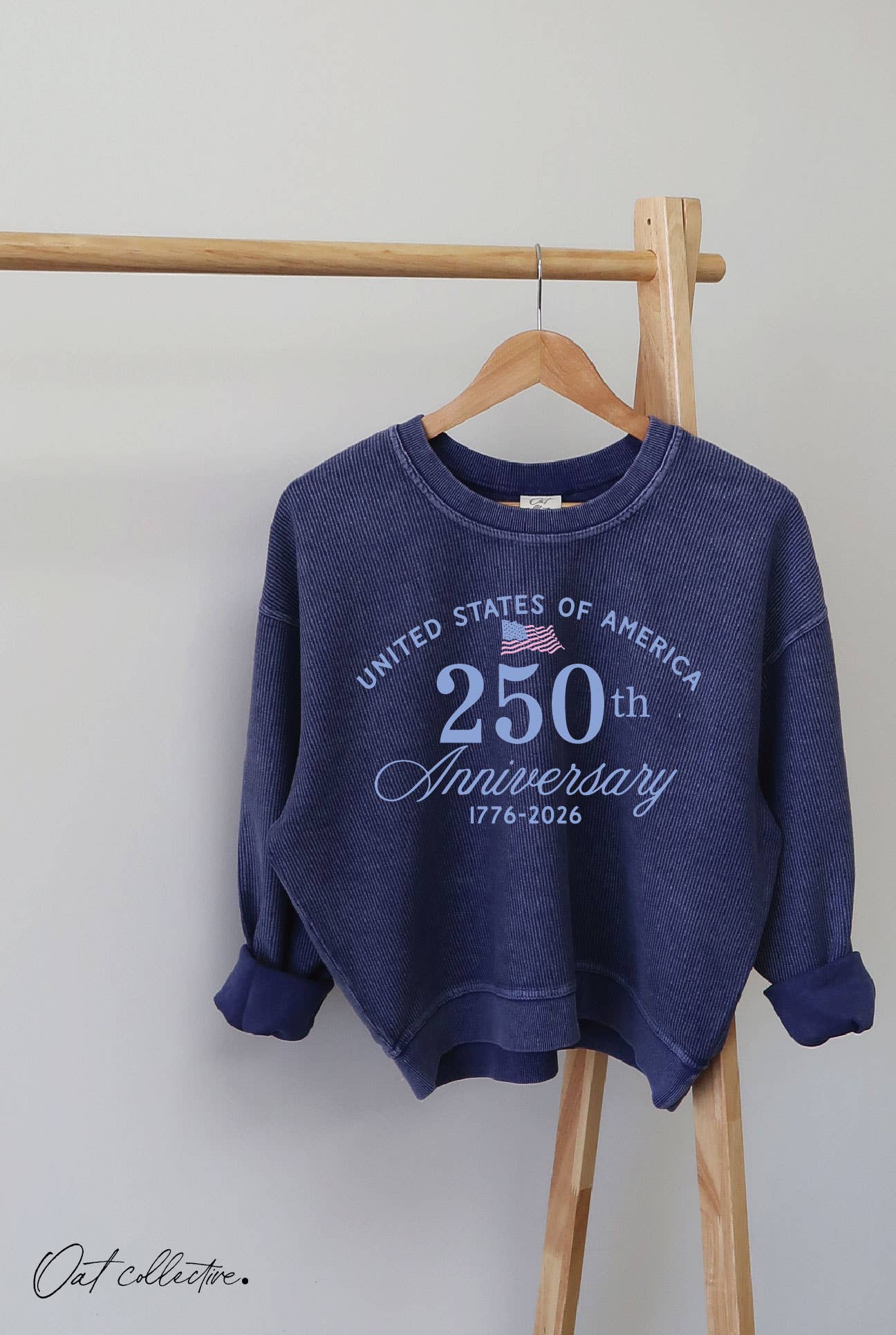 OAT COLLECTIVE - UNITED STATES OF AMERICA Cropped Thermal Vintage Pullover