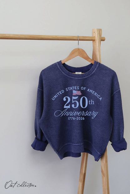 OAT COLLECTIVE - UNITED STATES OF AMERICA Cropped Thermal Vintage Pullover