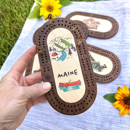 Cast & Carve - Deluxe Wildlife Mini Cribbage Board with Custom Pegs: We will enter text in customization box below / Lighthouse / Select Best Pegs For Us