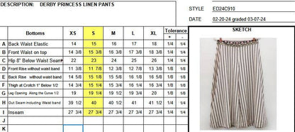 Aratta - Derby Princess Stripe Pants: Cream Stripes / M