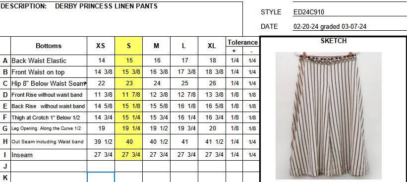 Aratta - Derby Princess Stripe Pants: Cream Stripes / L
