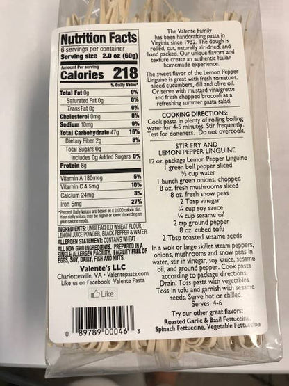 Valente Pasta - Lemon Pepper Linguine