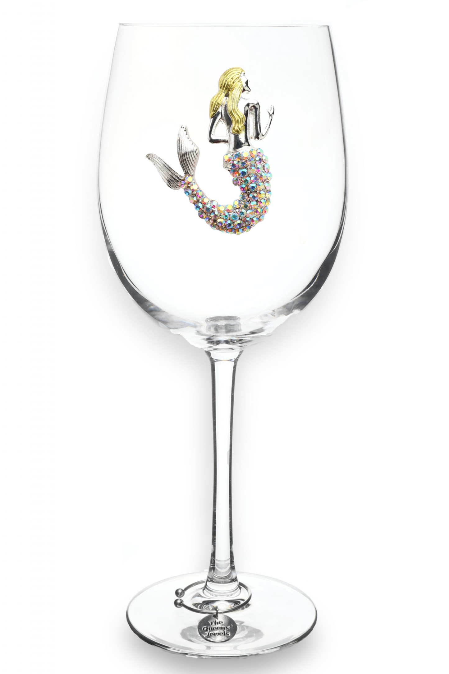 The Queens' Jewels® - Aurora Borealis Mermaid Jeweled Stemmed Wine Glass