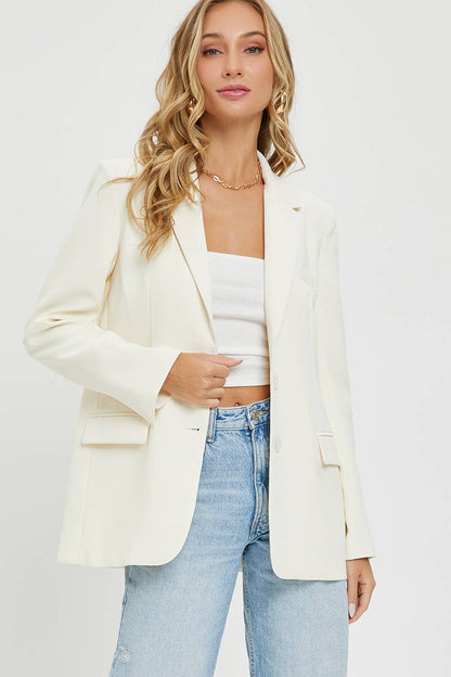 SW1553 OVERSIZED JACKET/BLAZER: BLACK / M