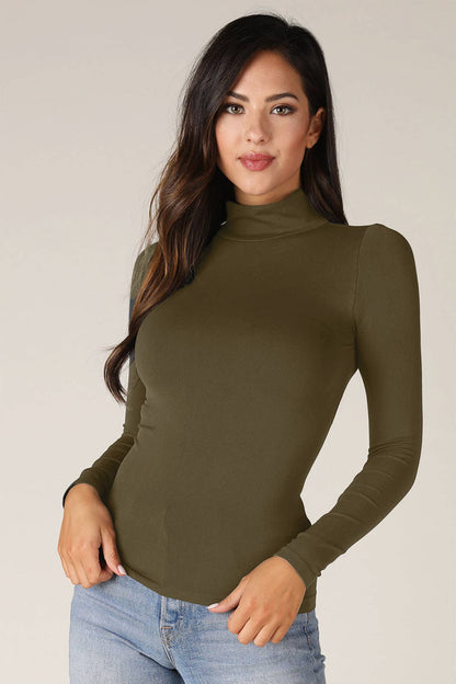 NIKIBIKI - NS5158 - Long Sleeve Mock Neck Top: 6 Black