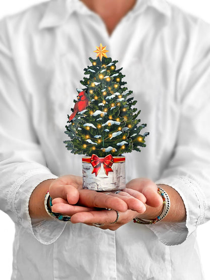 FreshCut Paper LLC - Merry Mini Tree (10 Mini Pop-up Greeting Cards)