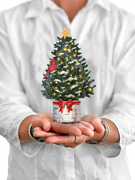FreshCut Paper LLC - Merry Mini Tree (10 Mini Pop-up Greeting Cards)
