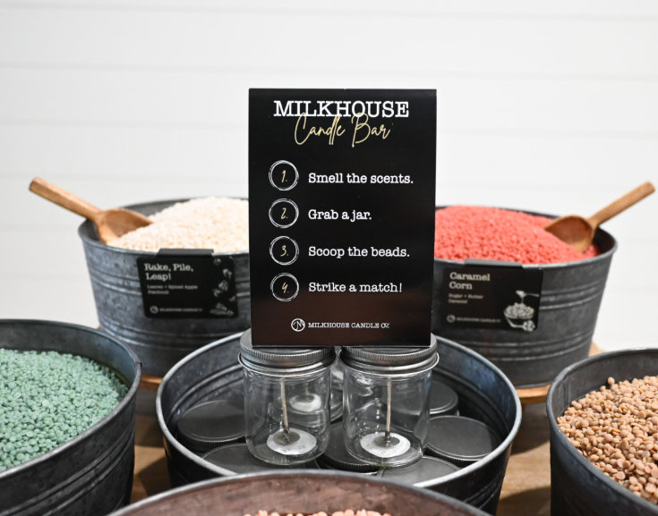 Milkhouse Candle Company - Metal Bucket & Wooden Lid- Candle Bar Wax Bead Container