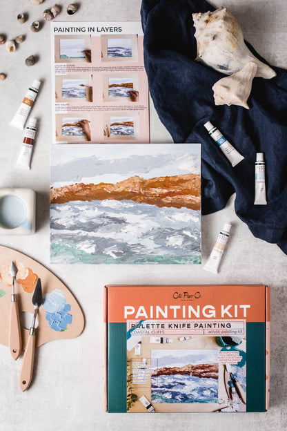 Cate Paper Co. - Coastal Cliffs palette knife painting kit