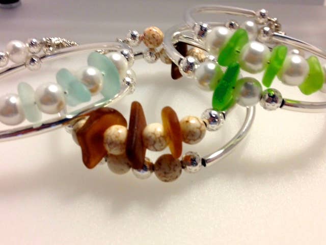 Jackie Gallagher Designs - Handmade Coastal Jewelry - Seaglass Wrap bracelet